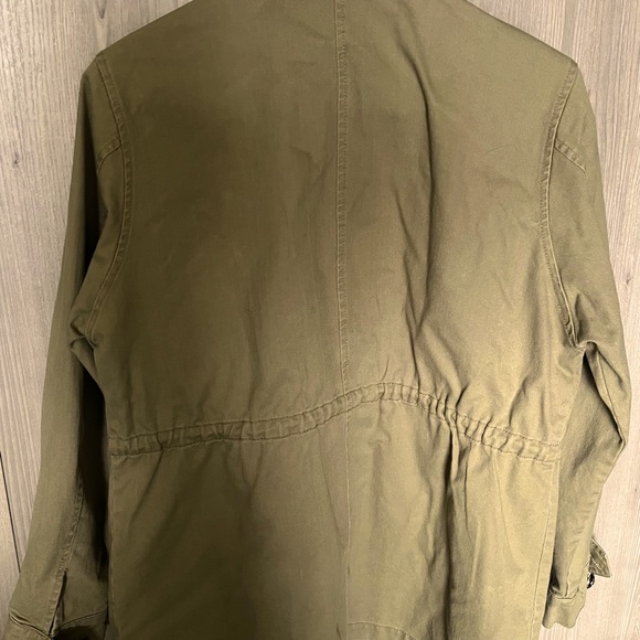 Zara. Army Green Utility Jacket. Cinchable drawcord at waist - Picture 2 of 7